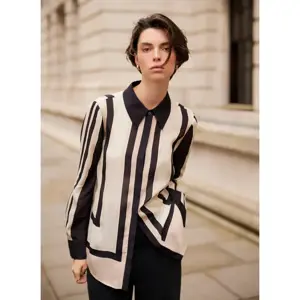 Mint Velvet Pink and Black Stripe Print Shirt